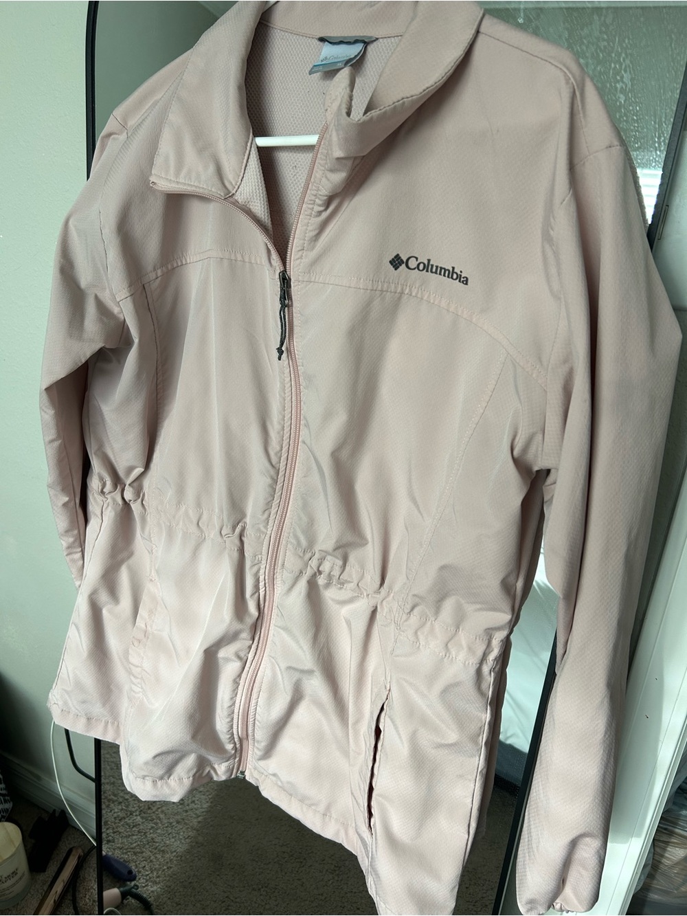 Columbia Womens Light Blush Zip-Front Rain Jacket XL